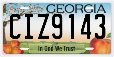 GA license plate CIZ9143