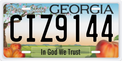 GA license plate CIZ9144