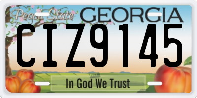 GA license plate CIZ9145