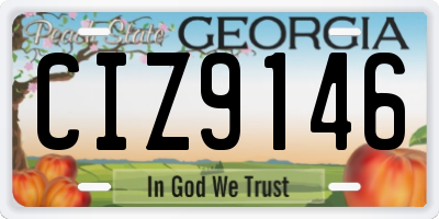 GA license plate CIZ9146