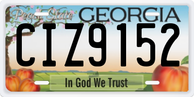 GA license plate CIZ9152