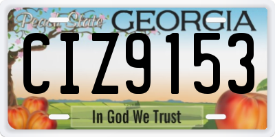 GA license plate CIZ9153