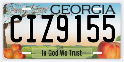 GA license plate CIZ9155