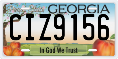 GA license plate CIZ9156
