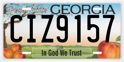 GA license plate CIZ9157
