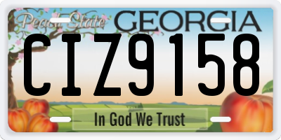 GA license plate CIZ9158
