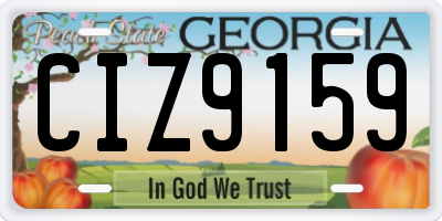 GA license plate CIZ9159