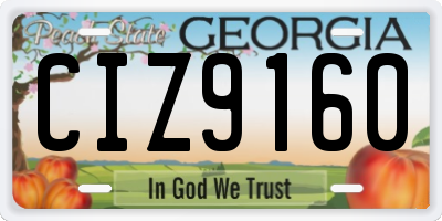 GA license plate CIZ9160