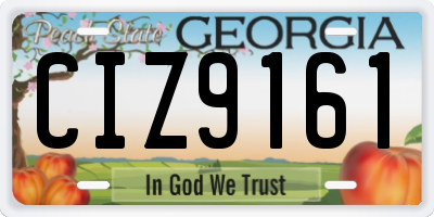 GA license plate CIZ9161