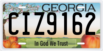 GA license plate CIZ9162