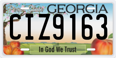GA license plate CIZ9163