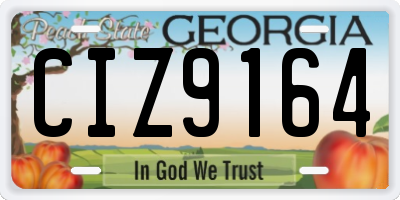 GA license plate CIZ9164