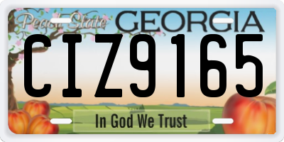 GA license plate CIZ9165