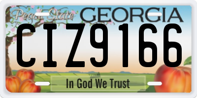 GA license plate CIZ9166