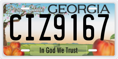 GA license plate CIZ9167