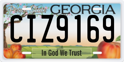 GA license plate CIZ9169