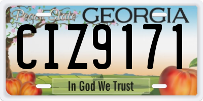 GA license plate CIZ9171