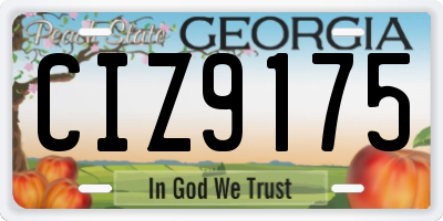 GA license plate CIZ9175