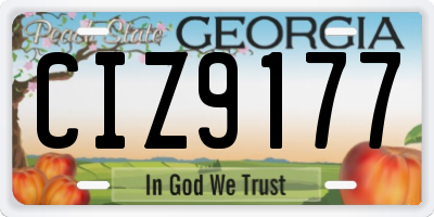 GA license plate CIZ9177