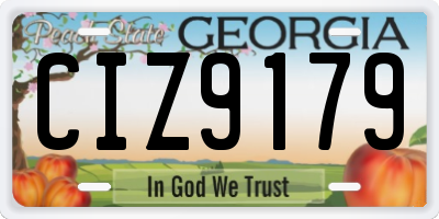 GA license plate CIZ9179