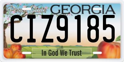 GA license plate CIZ9185
