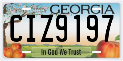 GA license plate CIZ9197