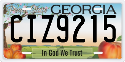 GA license plate CIZ9215