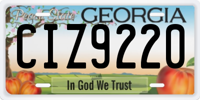 GA license plate CIZ9220