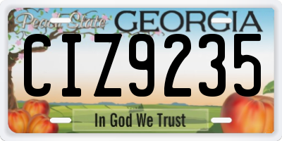 GA license plate CIZ9235