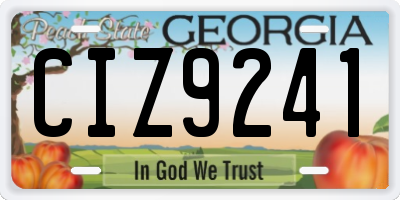 GA license plate CIZ9241