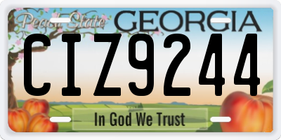 GA license plate CIZ9244