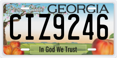 GA license plate CIZ9246