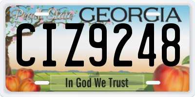 GA license plate CIZ9248