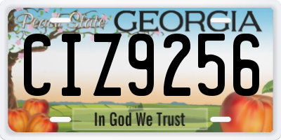 GA license plate CIZ9256