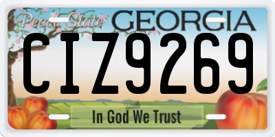 GA license plate CIZ9269