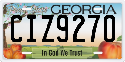 GA license plate CIZ9270