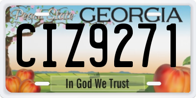GA license plate CIZ9271