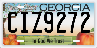 GA license plate CIZ9272
