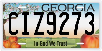 GA license plate CIZ9273
