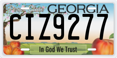 GA license plate CIZ9277