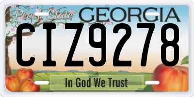 GA license plate CIZ9278