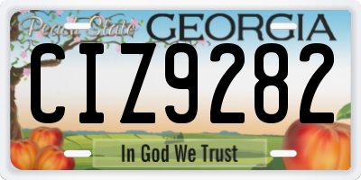 GA license plate CIZ9282