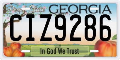 GA license plate CIZ9286
