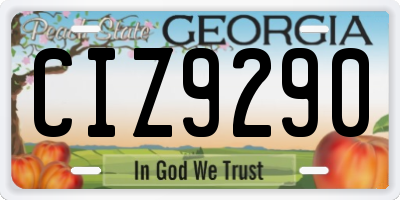 GA license plate CIZ9290
