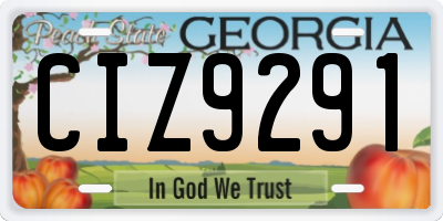 GA license plate CIZ9291