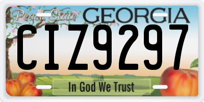 GA license plate CIZ9297
