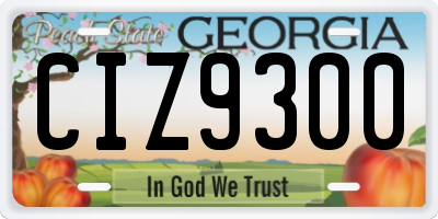 GA license plate CIZ9300