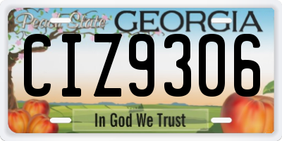 GA license plate CIZ9306