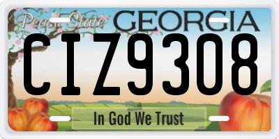 GA license plate CIZ9308