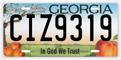 GA license plate CIZ9319